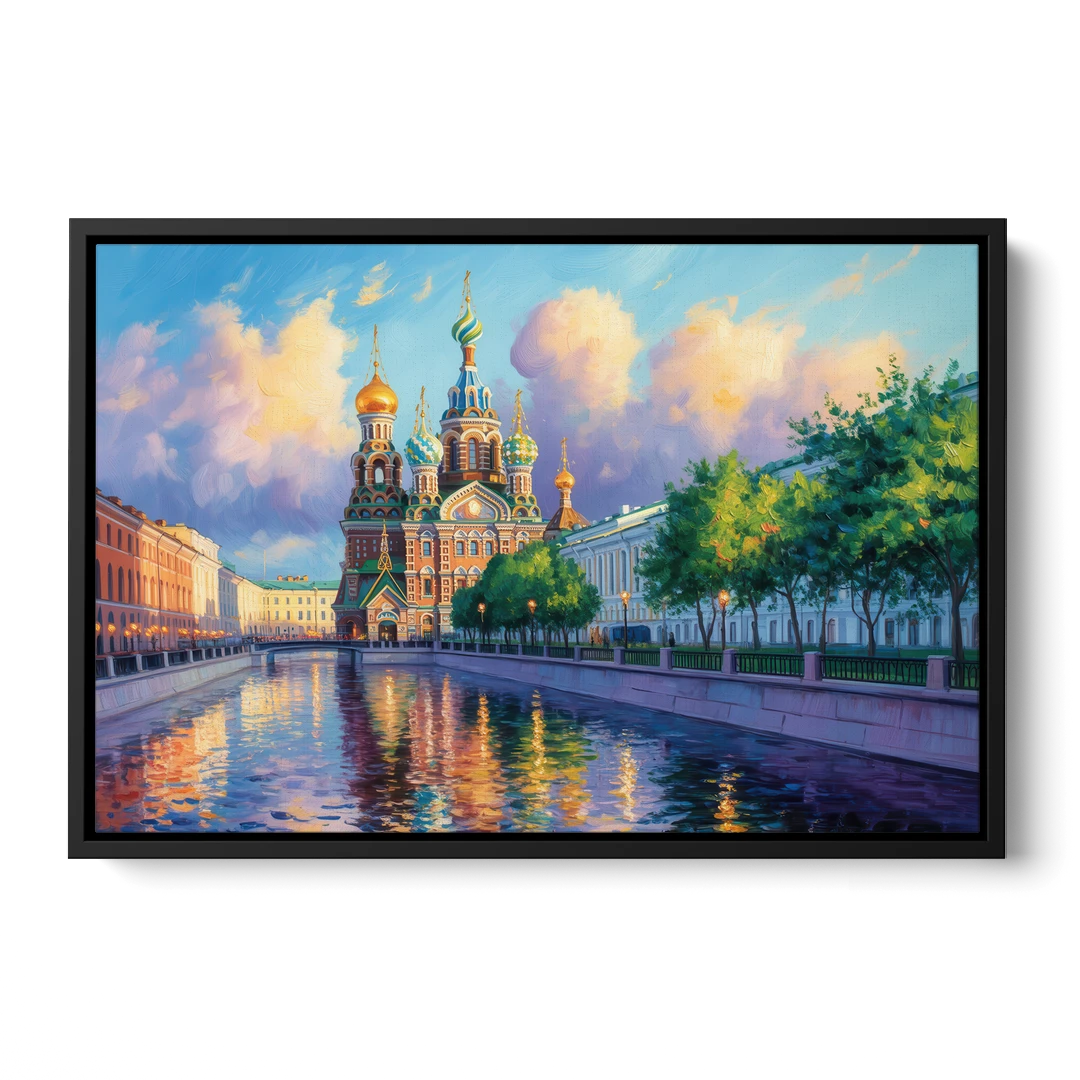 Spilled Blood Splendor - Black Framed Canvas Wall Art - Front