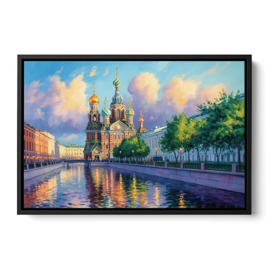 Spilled Blood Splendor - Black Framed Canvas Wall Art - Front