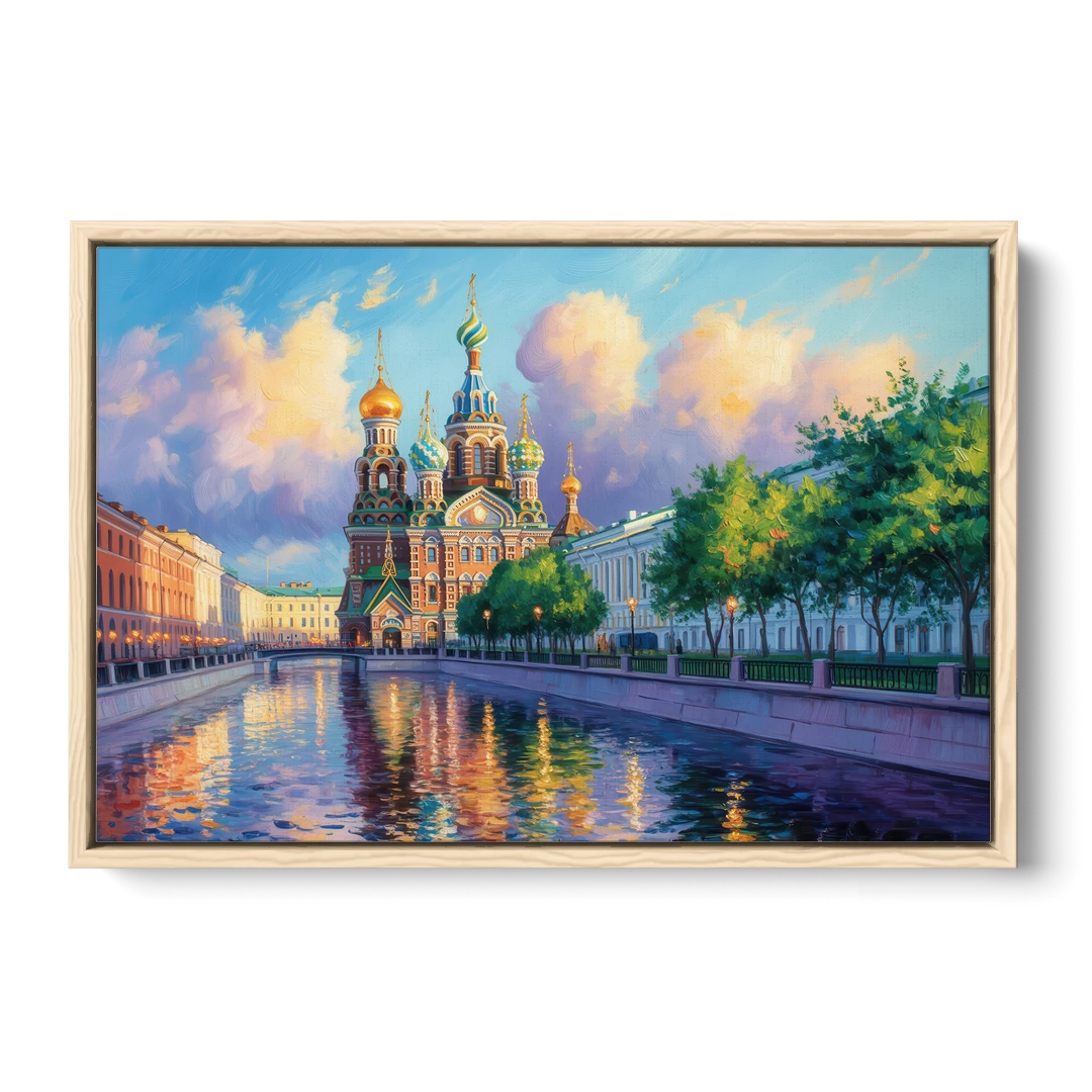 Spilled Blood Splendor - Oak Framed Canvas Wall Art - Front