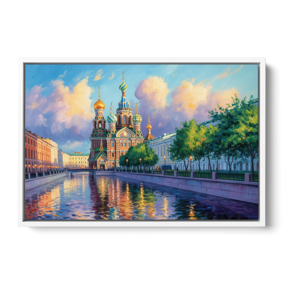 Spilled Blood Splendor - White Framed Canvas Wall Art - Front