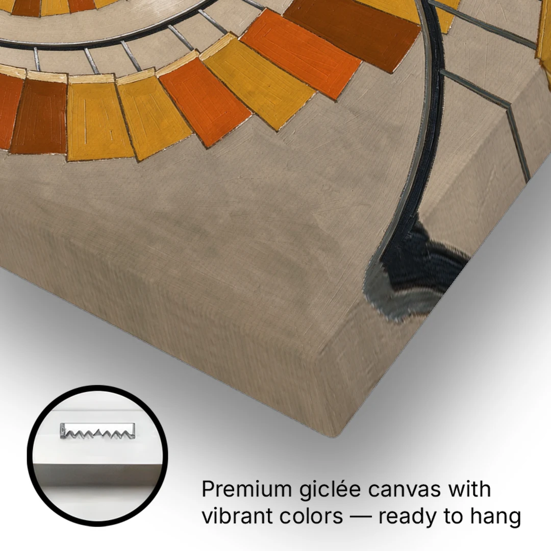Spiral Staircase Art Rising to a Round Skylight - Canvas Wall Art - Gallery Wrap Corner