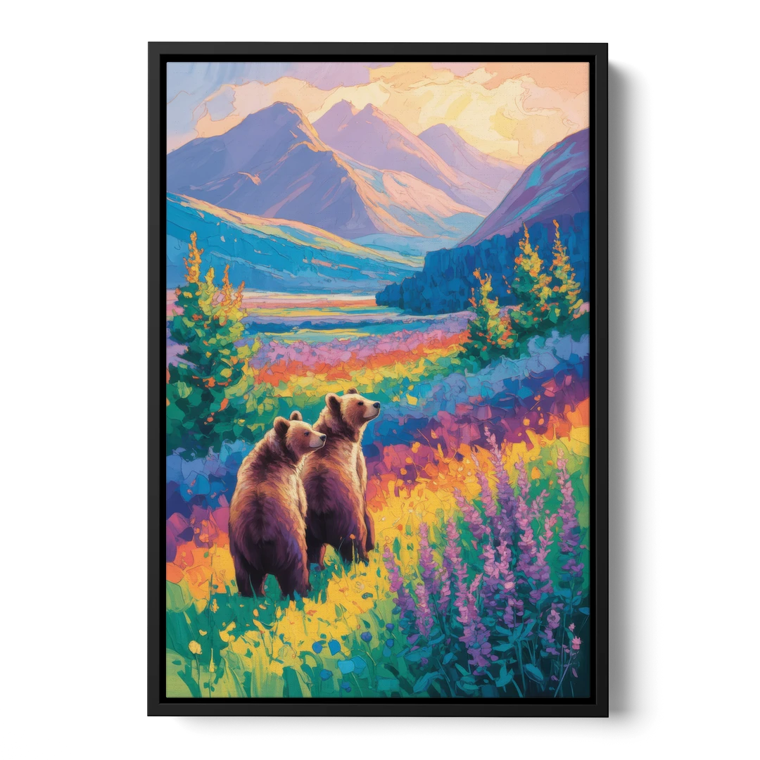 Splendid Bear Mountain Vista - Black Framed Canvas Wall Art - Front