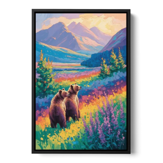 Splendid Bear Mountain Vista - Black Framed Canvas Wall Art - Front