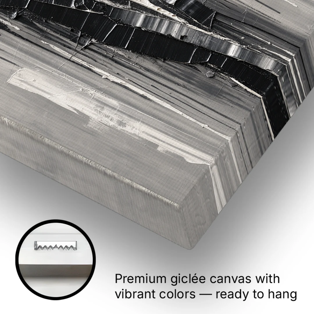 Split Black Column for a Men's Office - Canvas Wall Art - Gallery Wrap Corner