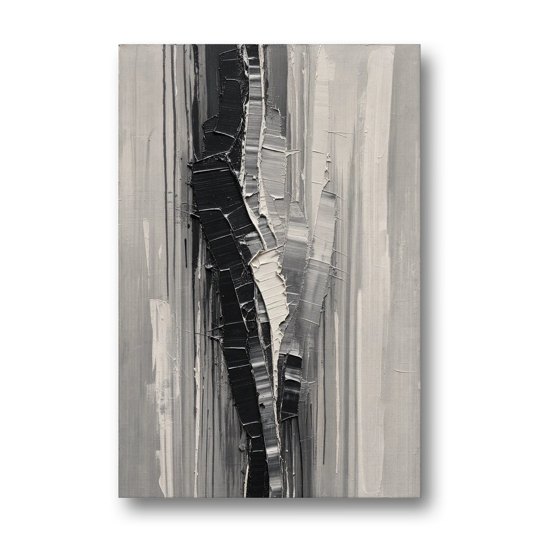 Split Black Column for a Men's Office - Canvas Wall Art - Front