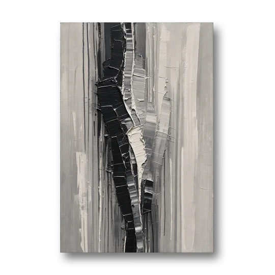 Split Black Column for a Men's Office - Canvas Wall Art - Front