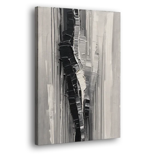 Split Black Column for a Men's Office - Canvas Wall Art - Side