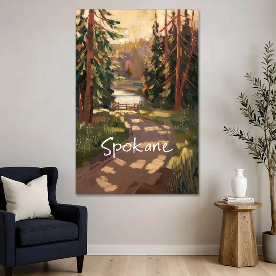 Spokane Nature Trails - Canvas Wall Art - Sofa - 40x60