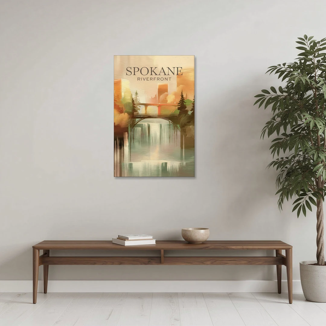 Spokane Riverfront Views - Canvas Wall Art - Coffee Table - 24x36