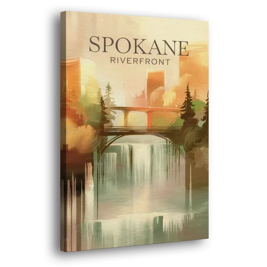 Spokane Riverfront Views - Canvas Wall Art - Side