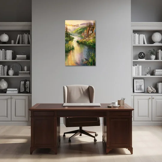 Spokane Scenic River - Canvas Wall Art - Office - 24x36