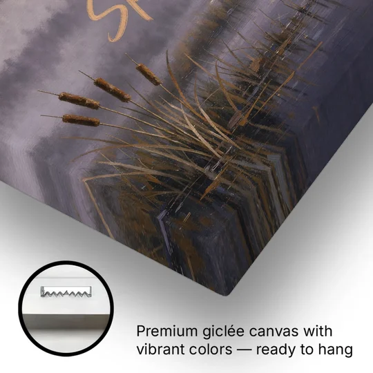 Spooky Halloween Canvas of a Moonlit Marsh - Canvas Wall Art - Gallery Wrap Corner