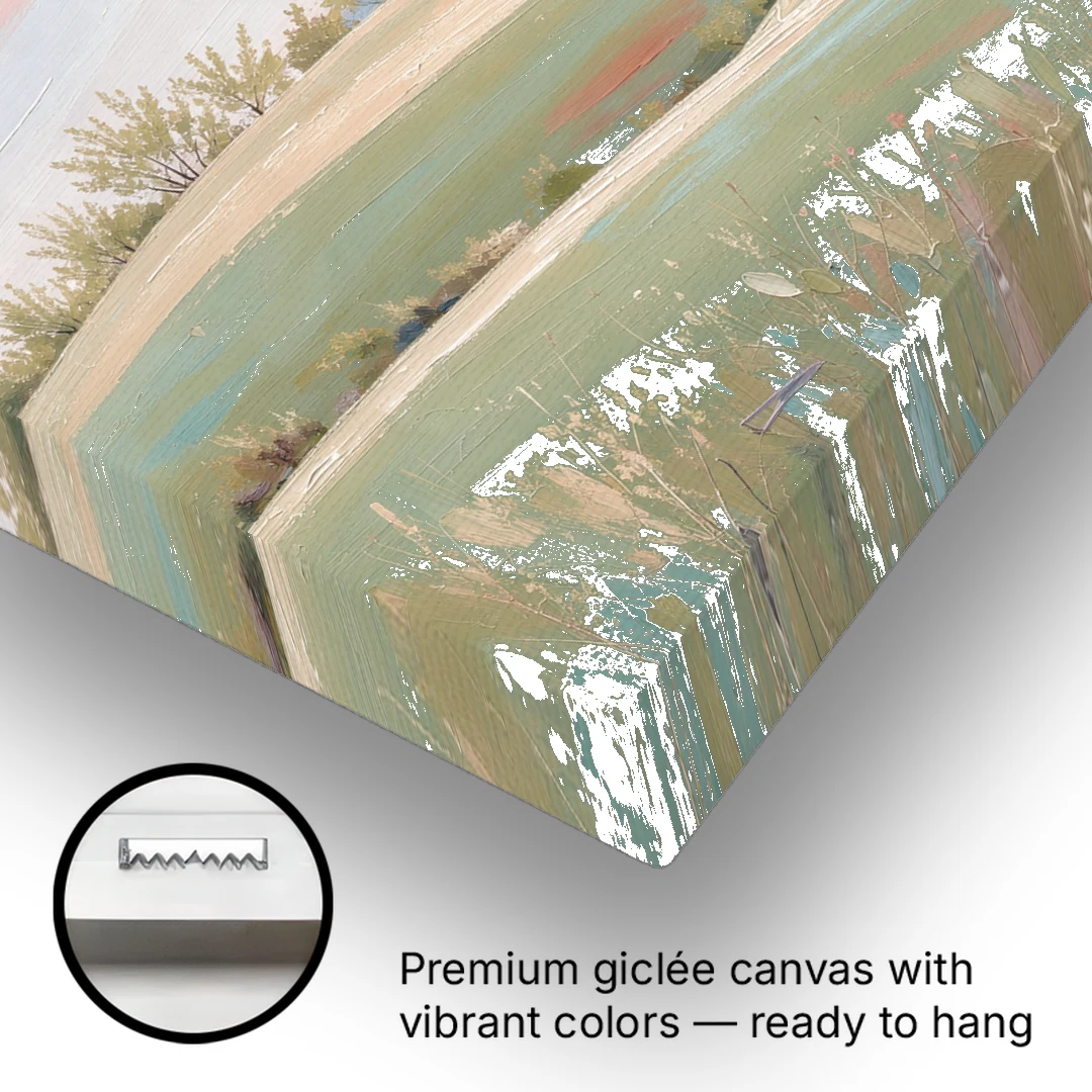Spring Hills Under a Blush Morning for the Guest Bedroom - Canvas Wall Art - Gallery Wrap Corner