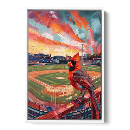 Springfield Cardinals Tribute - White Framed Canvas Wall Art - Front
