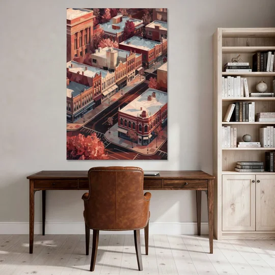 Springfield Historic Downtown - Canvas Wall Art - Office - 40x60