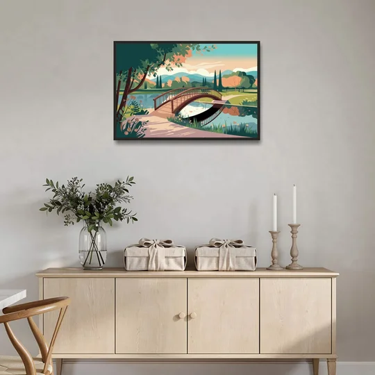 Springfield Parks And Trails - Black Framed Canvas Wall Art - Coffee Table - 36x24