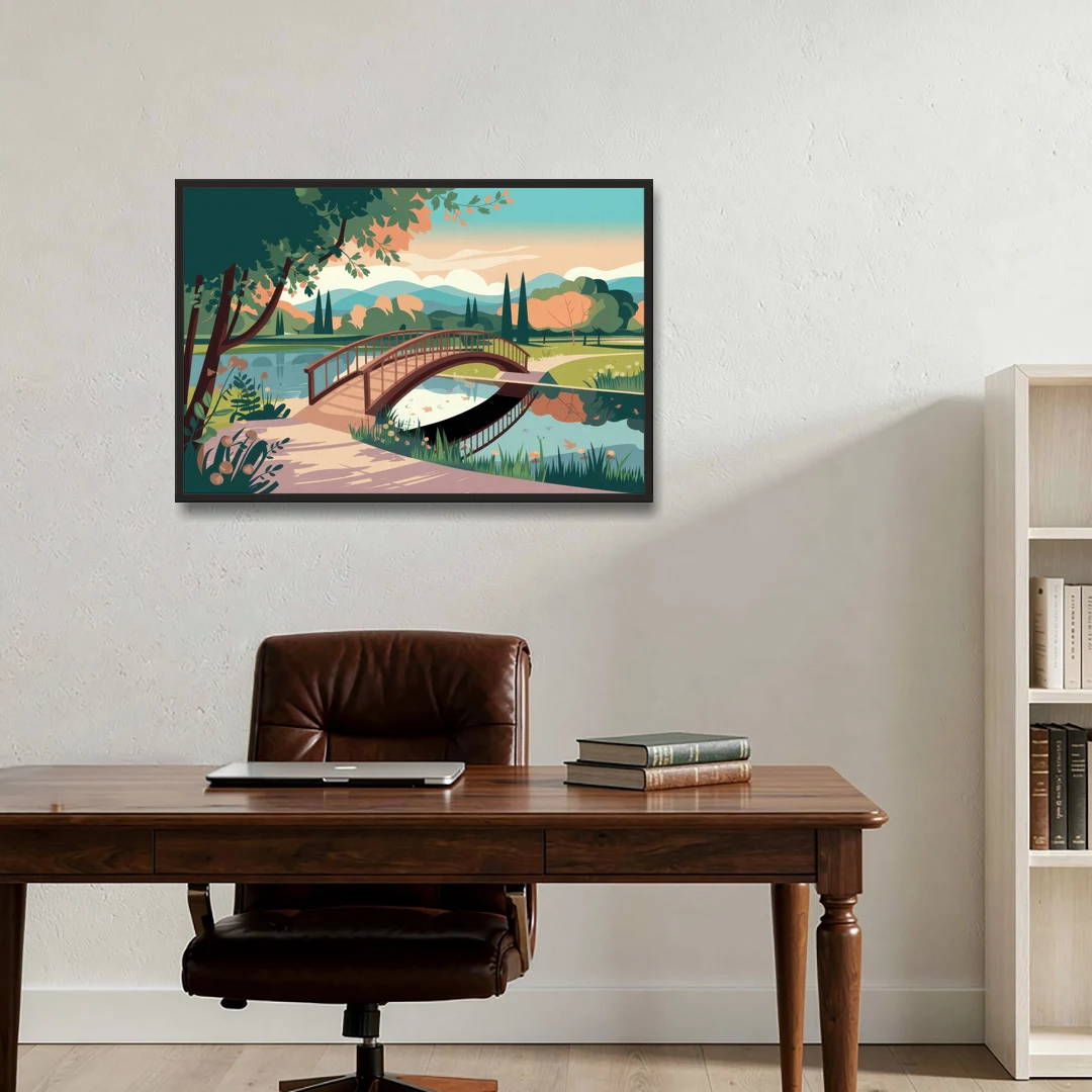 Springfield Parks And Trails - Black Framed Canvas Wall Art - Office - 36x24