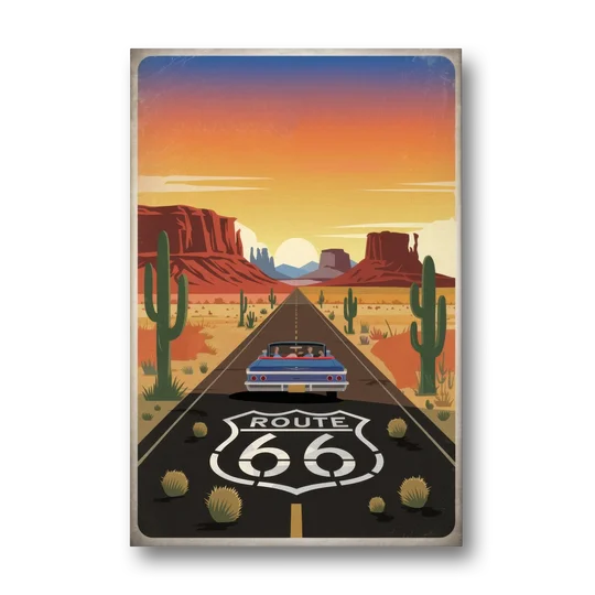 Springfield Route 66 - Canvas Wall Art - Front