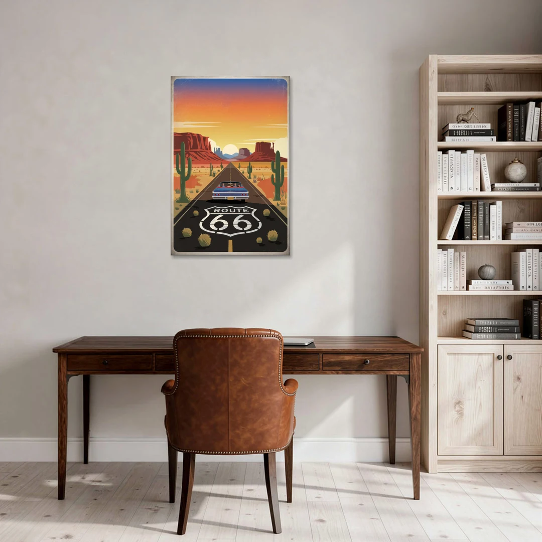 Springfield Route 66 - Canvas Wall Art - Office - 24x36