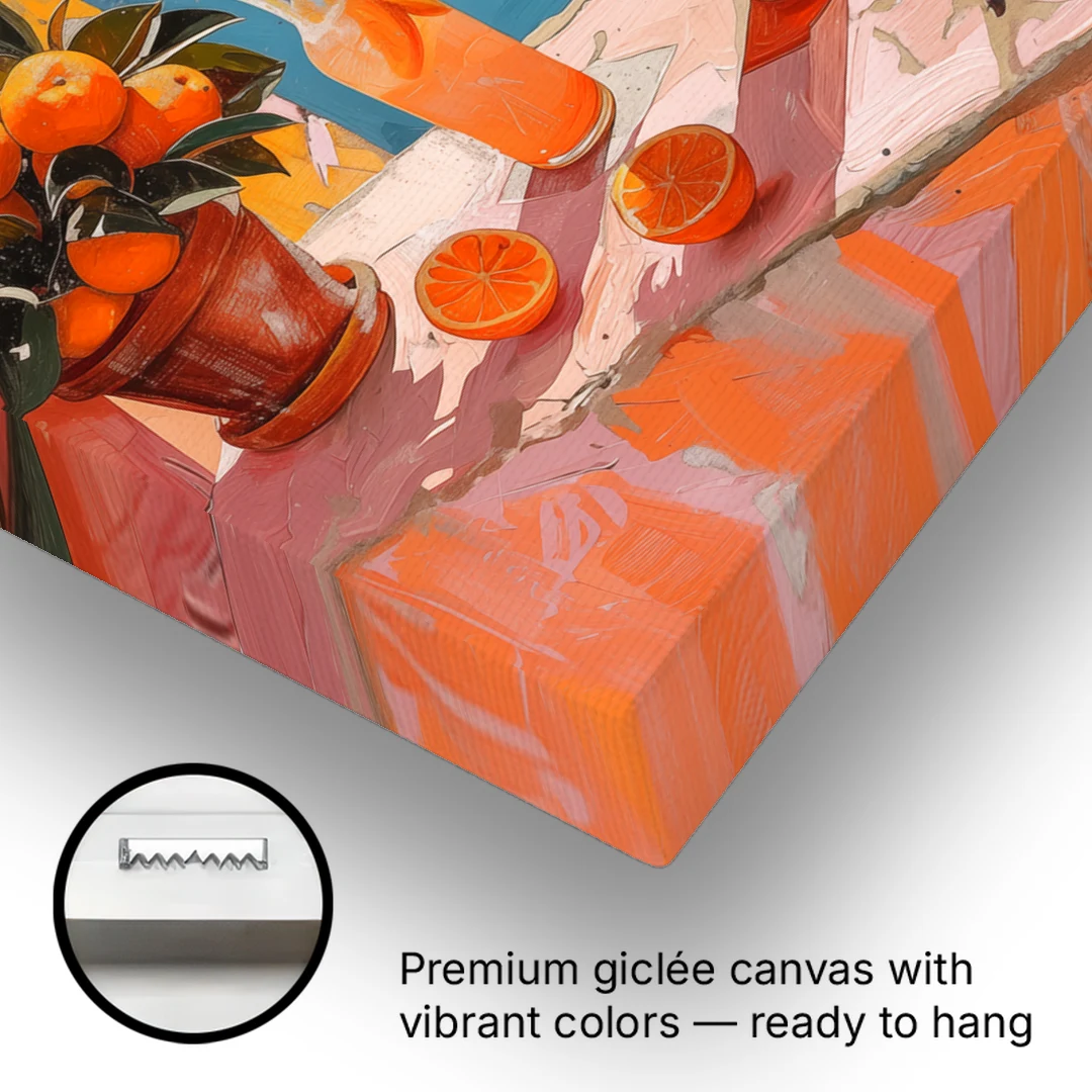 Spritz Painting at a Seaside Window - Canvas Wall Art - Gallery Wrap Corner