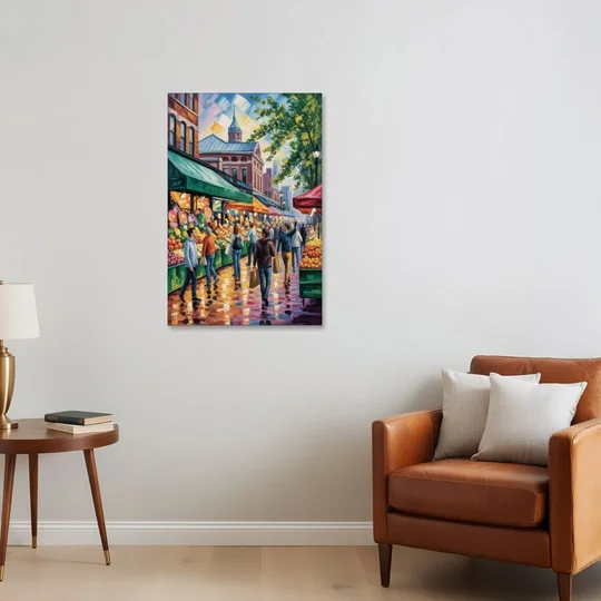 St Lawrence Market Scene - Canvas Wall Art - Sofa - 24x36