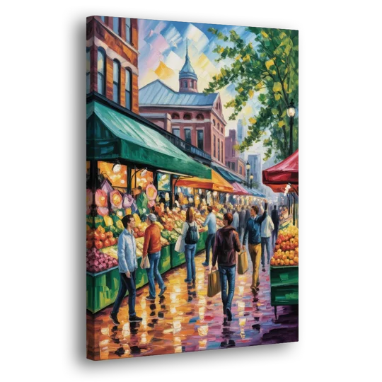 St Lawrence Market Scene - Canvas Wall Art - Side