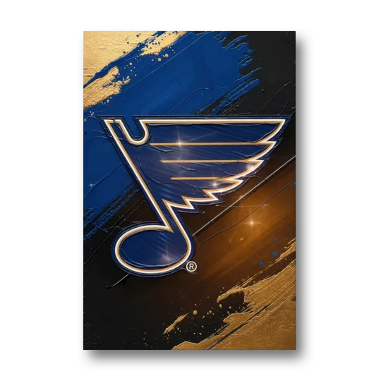 St. Louis Blues Hockey Theme - Canvas Wall Art - Front