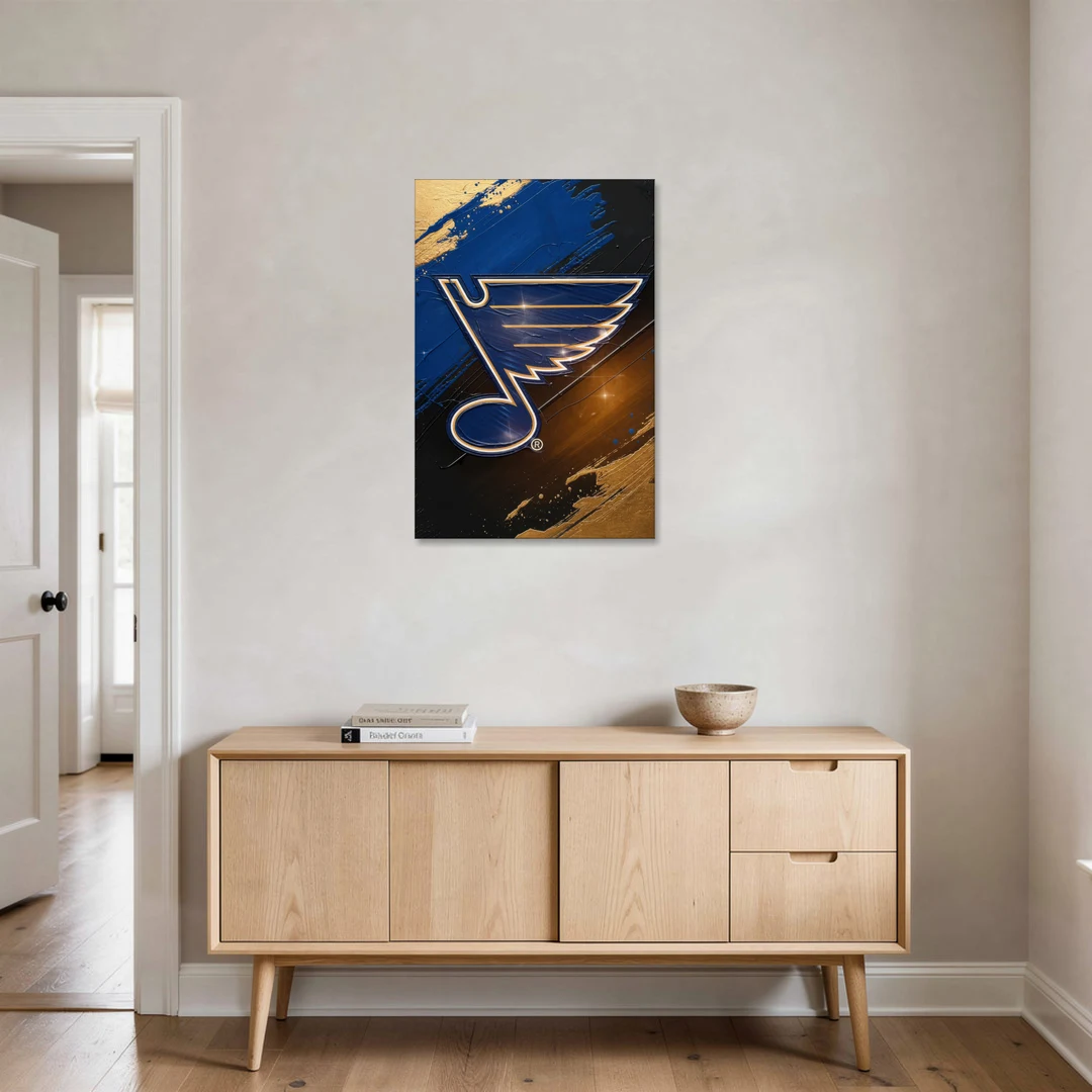 St. Louis Blues Hockey Theme - Canvas Wall Art - Coffee Table - 24x36