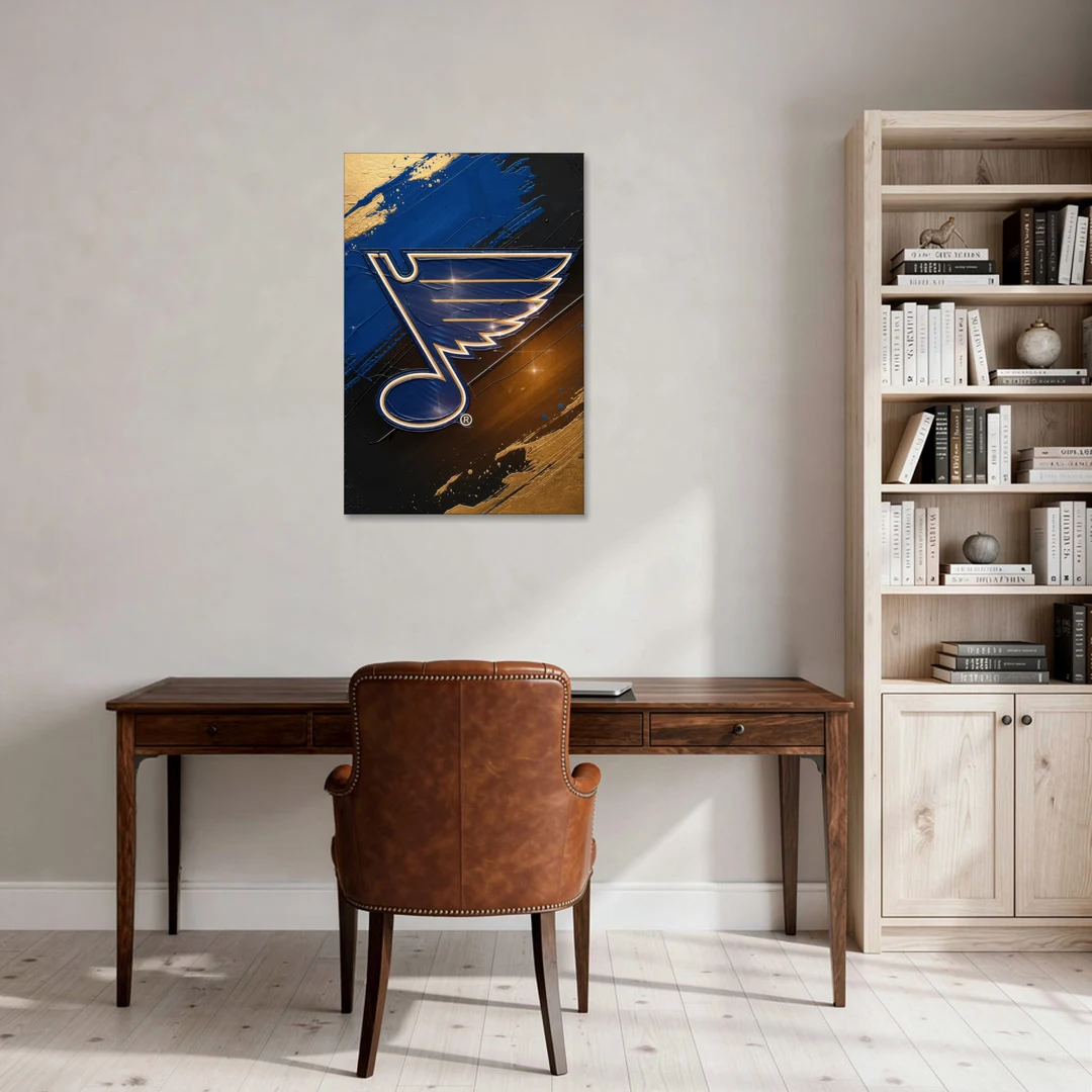 St. Louis Blues Hockey Theme - Canvas Wall Art - Office - 24x36