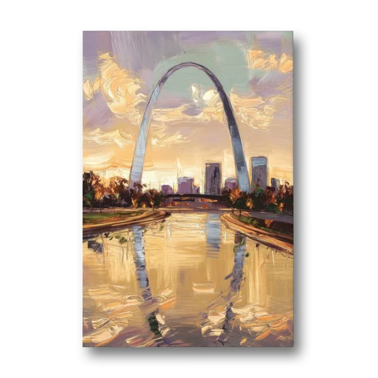 St. Louis Gateway Arch Reflection - Canvas Wall Art - Front