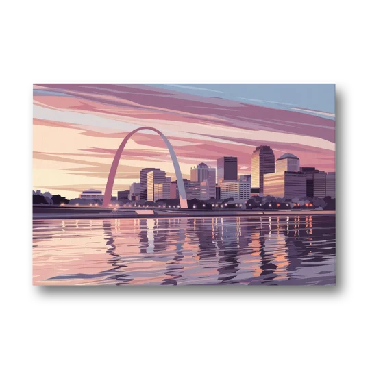 St. Louis Riverfront Panorama - Canvas Wall Art - Front