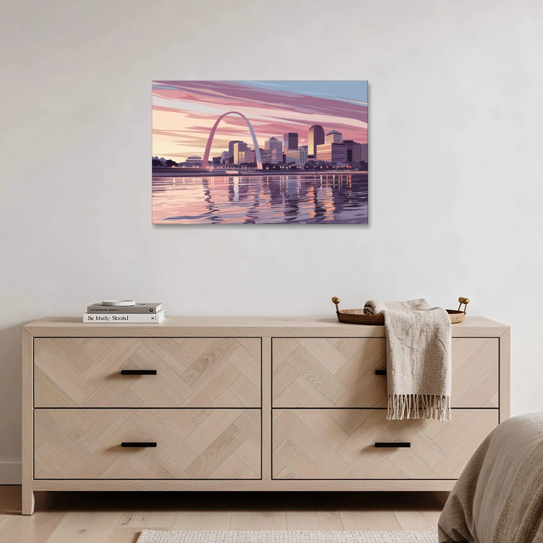 St. Louis Riverfront Panorama - Canvas Wall Art - Coffee Table - 36x24