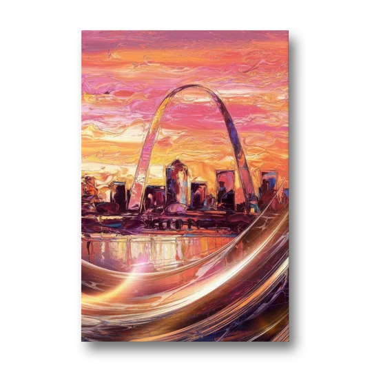 St. Louis Skyline at Sunset - Canvas Wall Art - Front