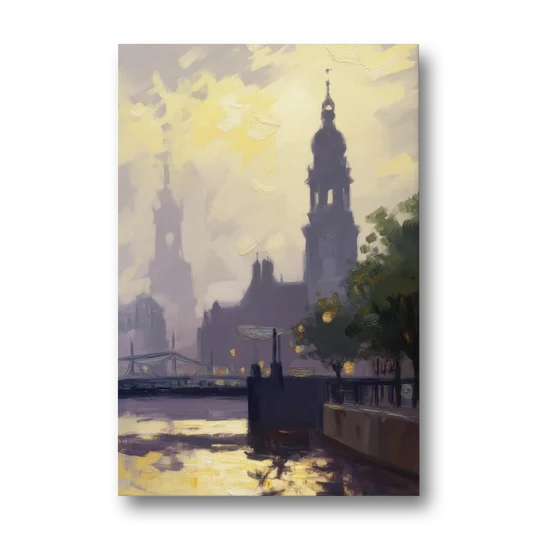 St. Michaelis Silhouette - Canvas Wall Art - Front