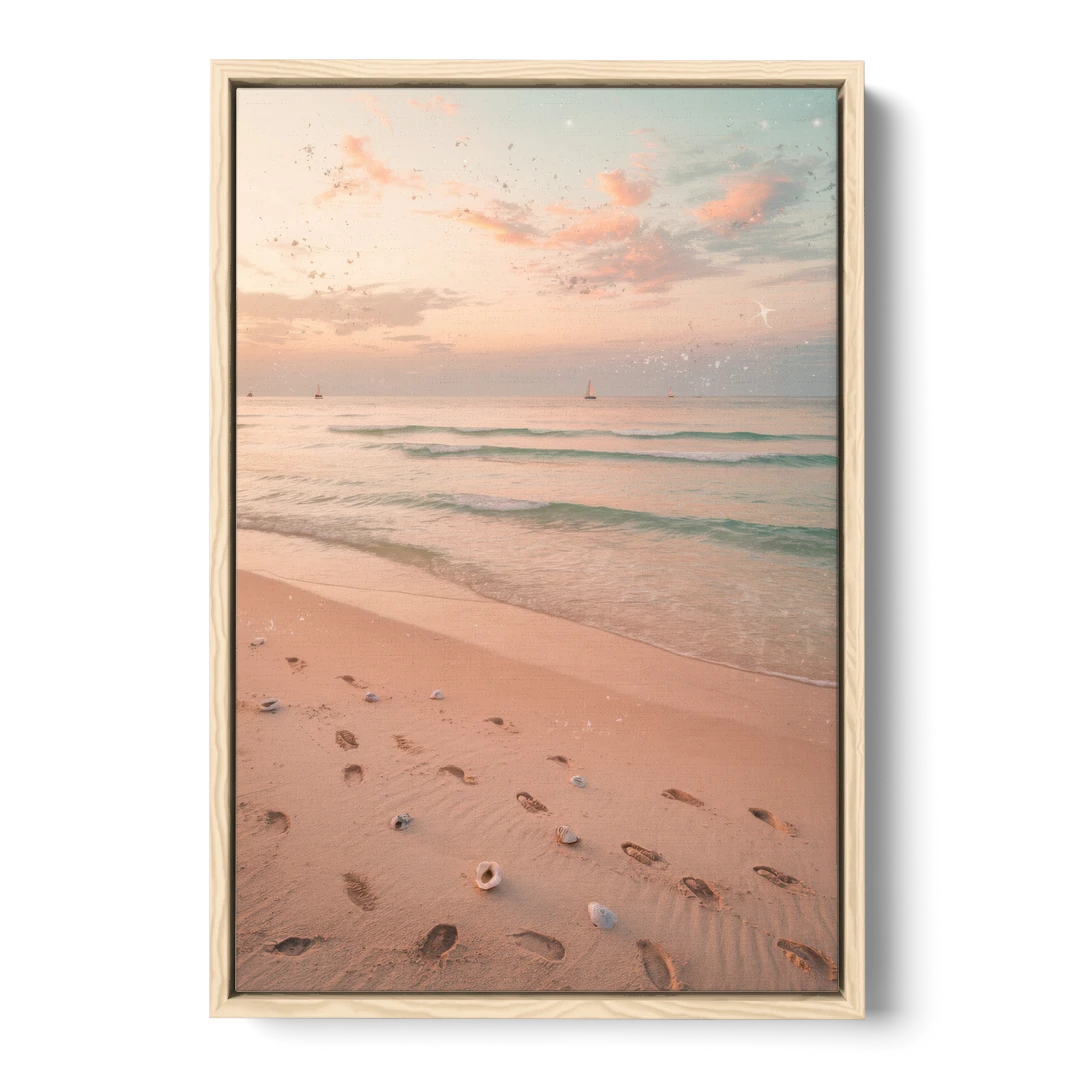 St. Petersburg Beachfront Serenity - Oak Framed Canvas Wall Art - Front