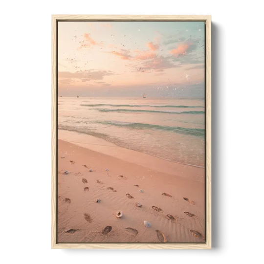 St. Petersburg Beachfront Serenity - Oak Framed Canvas Wall Art - Front