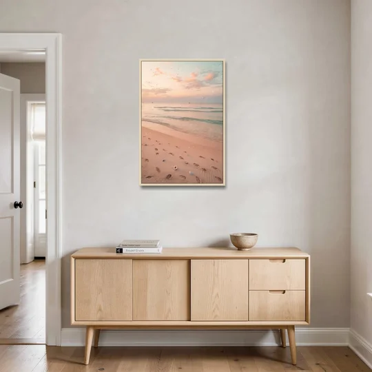 St. Petersburg Beachfront Serenity - Oak Framed Canvas Wall Art - Coffee Table - 24x36
