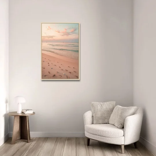 St. Petersburg Beachfront Serenity - Oak Framed Canvas Wall Art - Sofa - 24x36