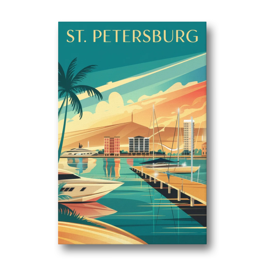 St. Petersburg Gulf Coast Views - Canvas Wall Art - Front