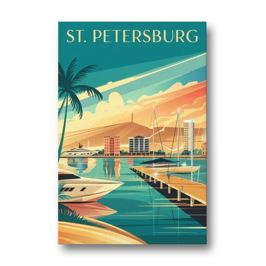 St. Petersburg Gulf Coast Views - Canvas Wall Art - Front