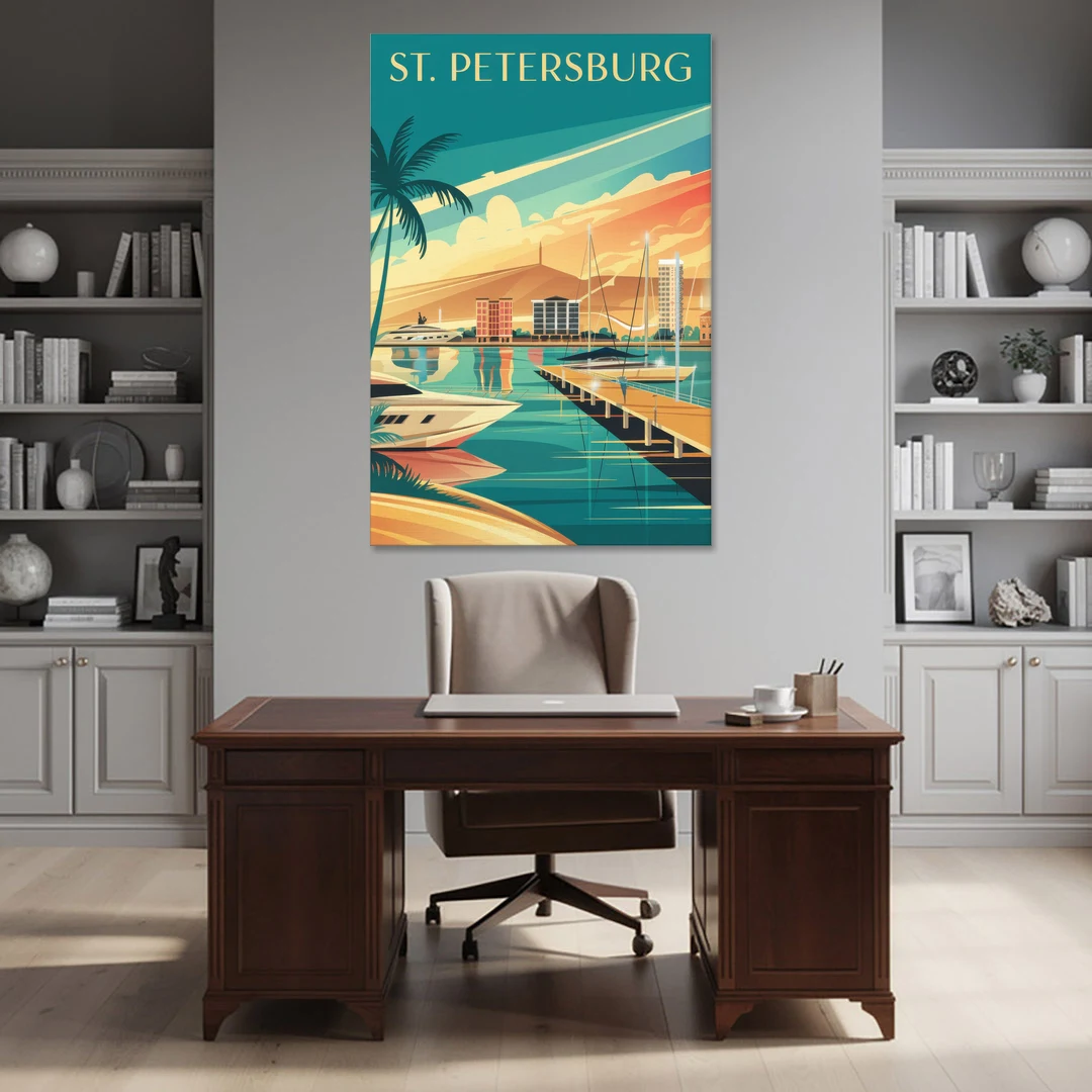 St. Petersburg Gulf Coast Views - Canvas Wall Art - Office - 40x60
