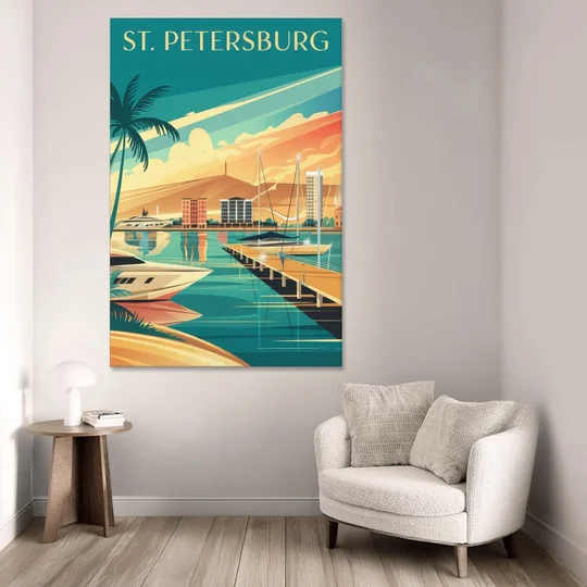 St. Petersburg Gulf Coast Views - Canvas Wall Art - Sofa - 40x60