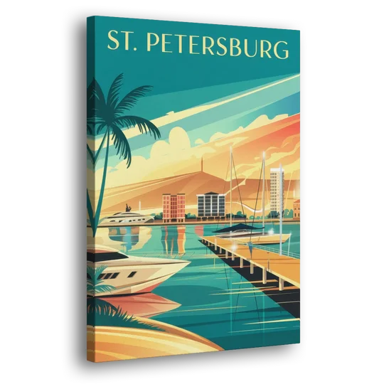 St. Petersburg Gulf Coast Views - Canvas Wall Art - Side