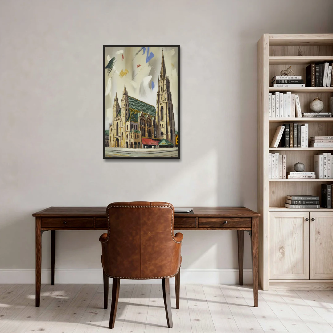 St. Stephen's Majesty - Black Framed Canvas Wall Art - Office - 24x36