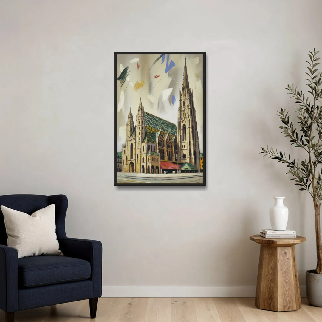 St. Stephen's Majesty - Black Framed Canvas Wall Art - Sofa - 24x36