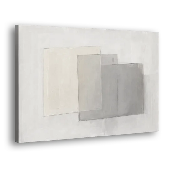 Neutral Abstract Stacked Tissue Panels - Canvas Wall Art - Side