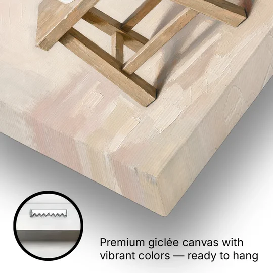 Stacked Toilet Paper Rolls on a Wooden Stool - Canvas Wall Art - Gallery Wrap Corner