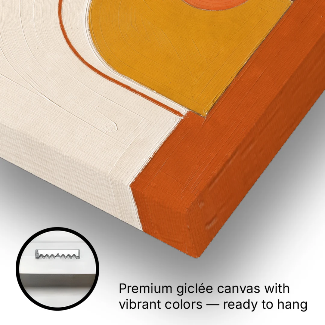 Staircase Wall Decor Ideas with Mustard and Sage Arches - Canvas Wall Art - Gallery Wrap Corner