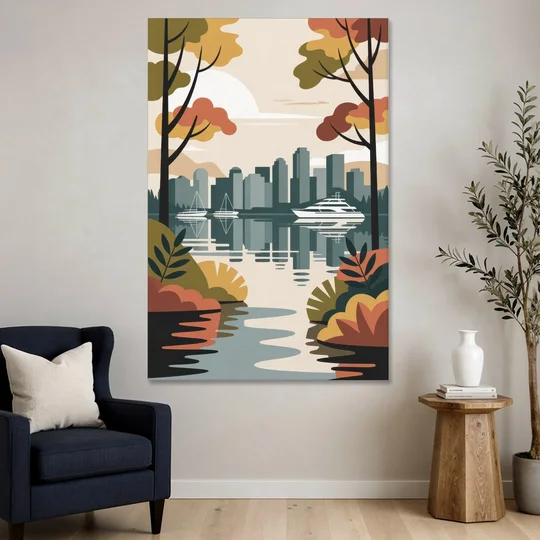Stanley Park Seawall - Canvas Wall Art - Sofa - 40x60