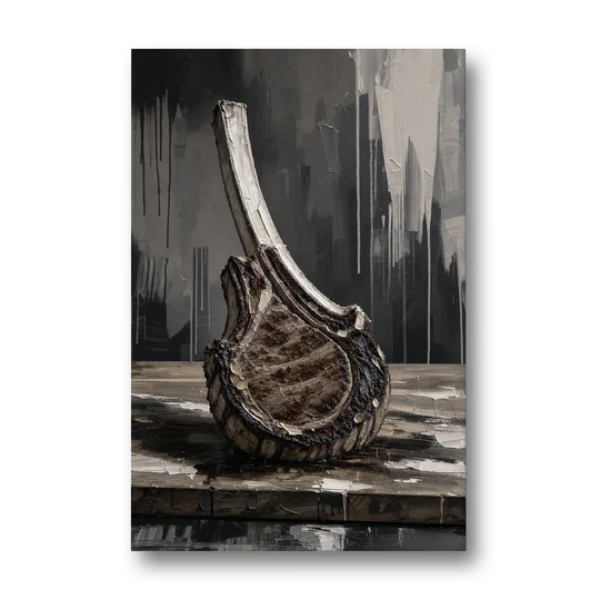 Steakhouse Decor Tomahawk Ribeye on the Board - Canvas Wall Art - Front